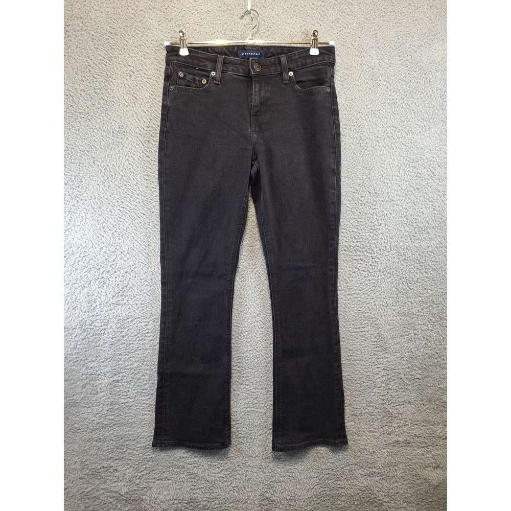 AEROPOSTALE Jeans Size 8‎ Reg (Fits 31x30) Womens Black Mid Rise Boot Streetwear